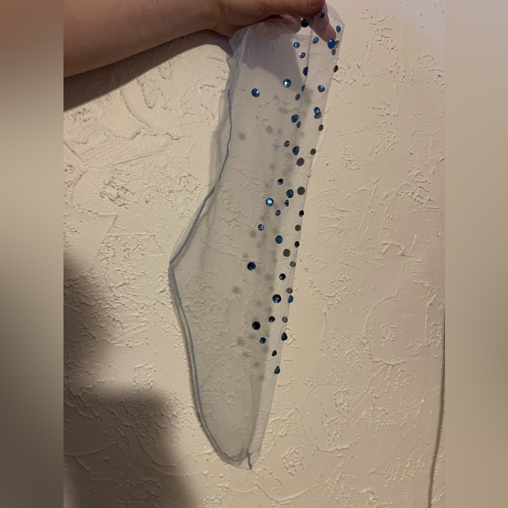 Blue lirika matoshi gem stocking socks new never used!